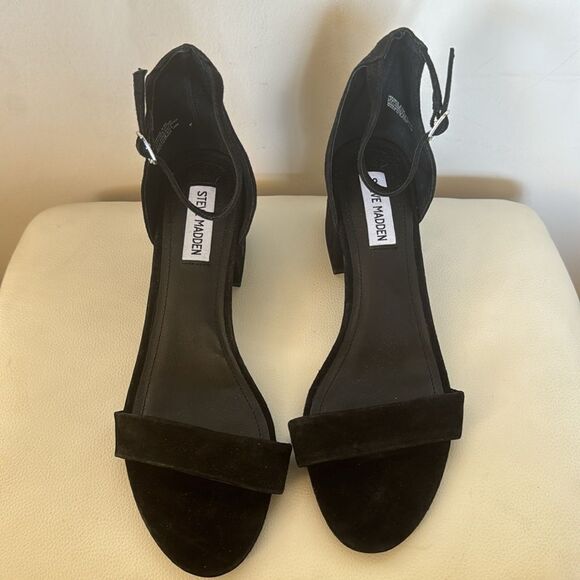 Steve Madden Irenee Black Suede Two Piece Open - Picture 4 of 4